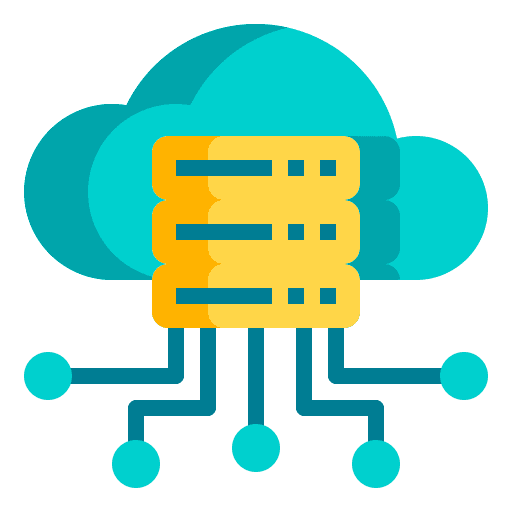 Cloud Computing: An illustration of cloud computing infrastructure, showcasing interconnected servers and data clouds, representing the flexibility and scalability of cloud-based services